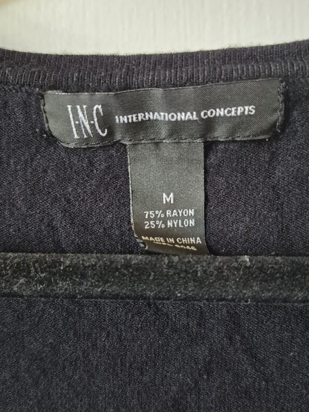 INC International Concepts Black Puff-Sleeve Scoop Neck Top - Picture 2 of 3